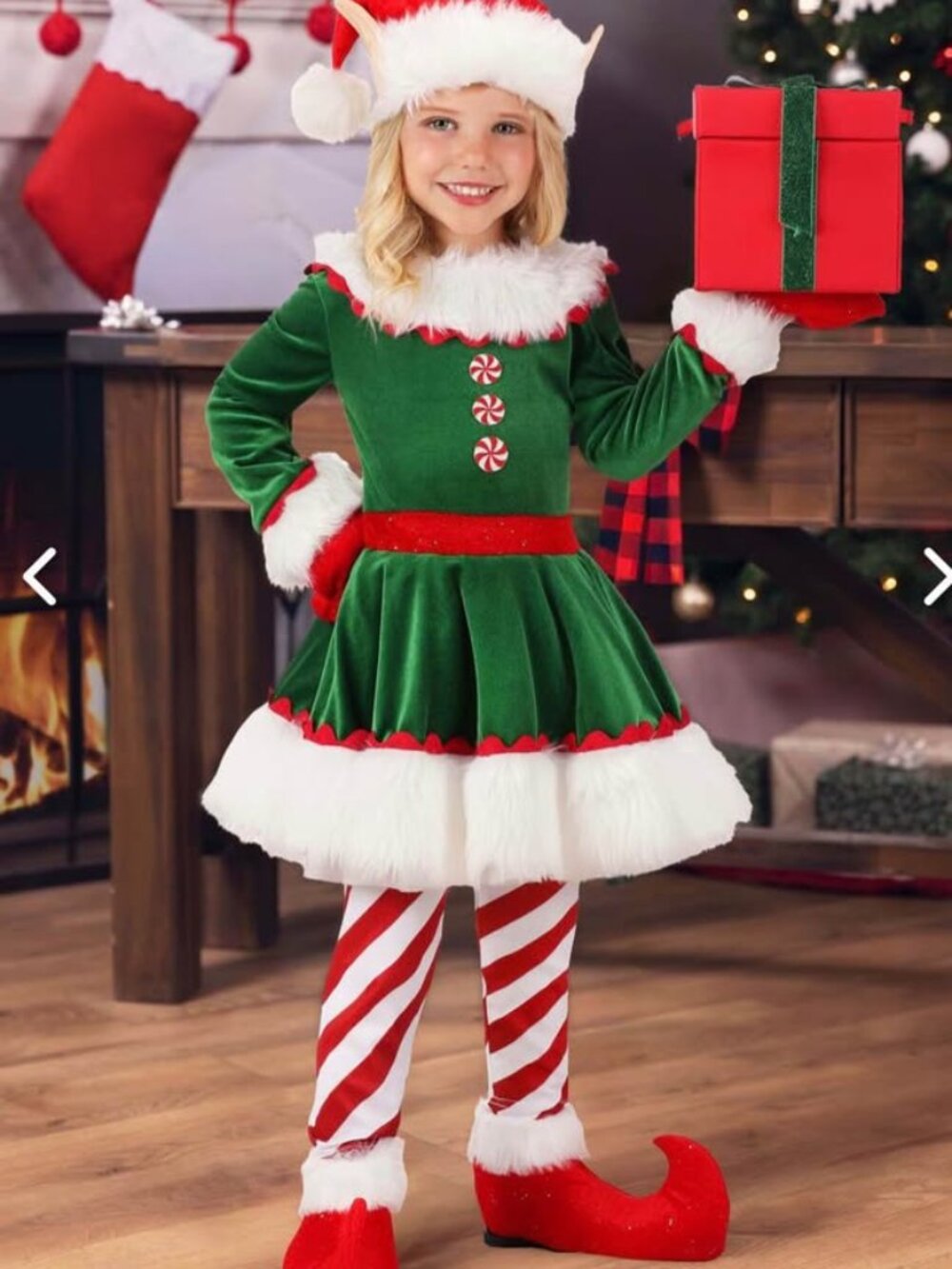 NEW Toddler girls Christmas elf Halloween costume size 4T